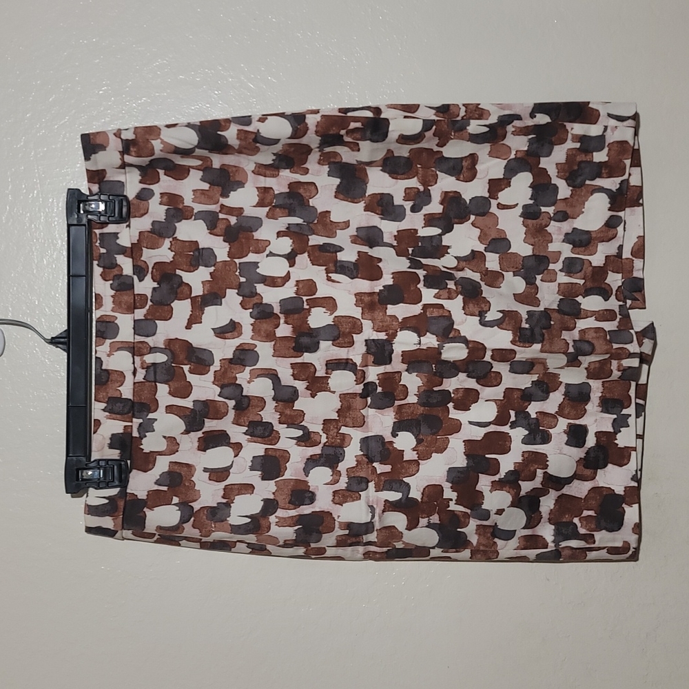 J.Crew Factory Brown Multicolored Skirt EUC sz 8 Stretch